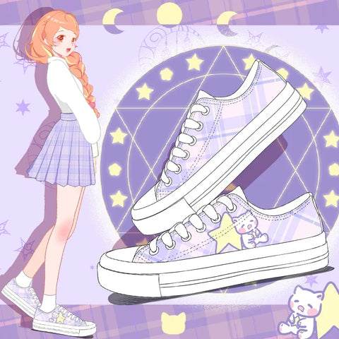 Kawaii Plaid Sneakers