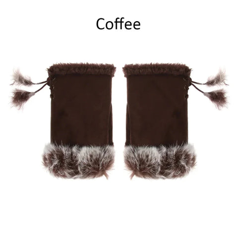 Fingerless Faux Rabbit Fur Gloves