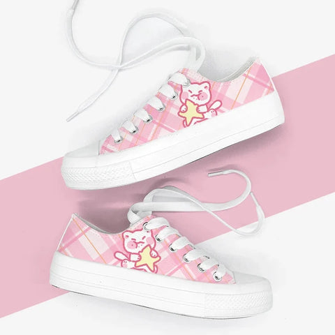 Kawaii Plaid Sneakers