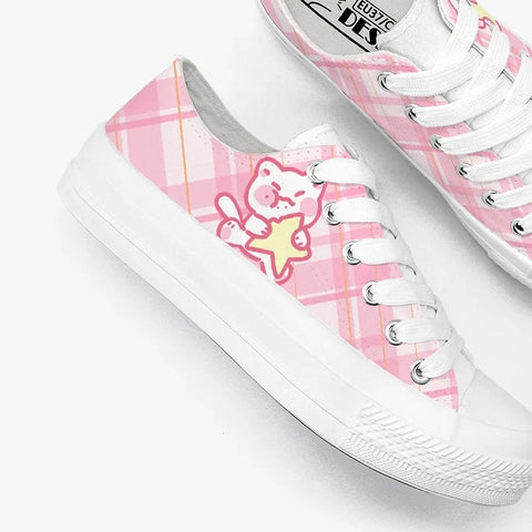 Kawaii Plaid Sneakers