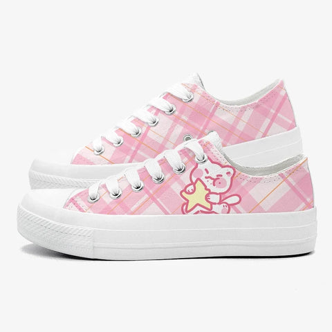 Kawaii Plaid Sneakers