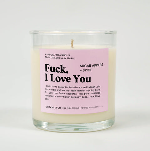 Fuck I Love You Glass Candle