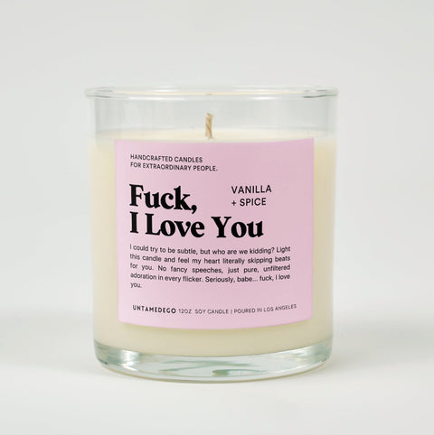 Fuck I Love You Glass Candle