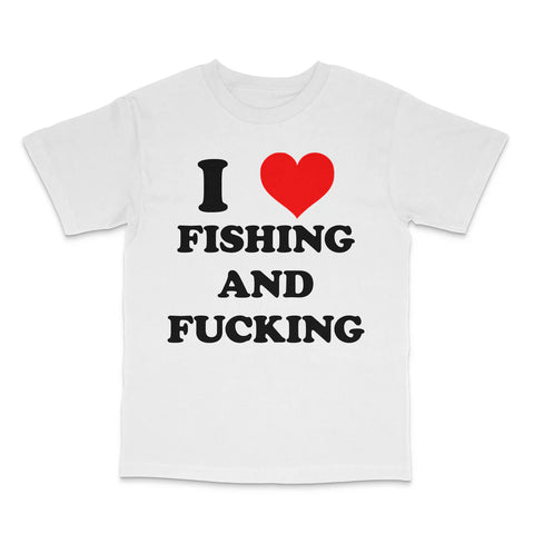 I Love Fishing And Custom Printed T-Shirt