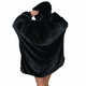black Wearable Sherpa Blanket Hoodie oversize for Kids & Adults | OLM Toys