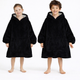 black Wearable Sherpa Blanket Hoodie oversize for Kids & Adults | OLM Toys