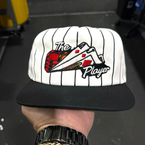 The Player 21 Pinstripe Snapback Blackjack Casino Embroidered Cap Funny Meme Hat