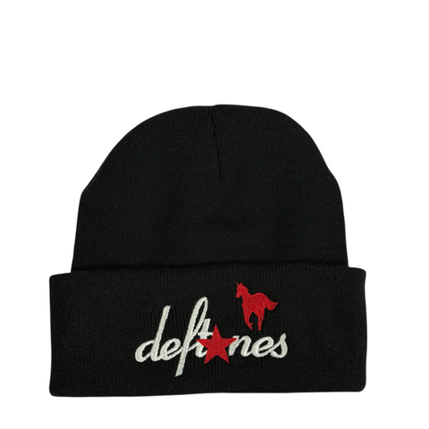 Deftones Embroidered on a Black Beanie
