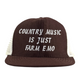 Country Music Is Just Farm Emo Trucker Hat Made in USA Deadstock Flat Brim Mesh Hat Embroidered