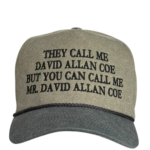 They Call Me David Allan Coe Trucker Hat Vintage Style Country Music Embroidered Hat