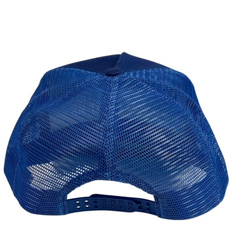 I Wonder If There’s a Cig Out There Embroidered on a Blue Mesh Trucker Rope SnapBack Hat Cap