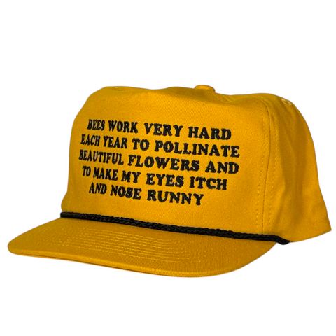 Bees Work Very Hard Funny Hat Allergy Humor Trucker Cap, Sarcastic Bee Joke Snapback