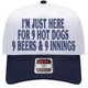 999 Challenge Hat 9 Beers 9 Hot Dogs 9 Innings Baseball Cap Funny Game Day Hat