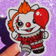 Horror Clown Chibi Glitter Halloween Vinyl Sticker