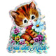 Eat The Rich Kitty Holographic Kitty Sticker