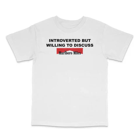 Introverted But Willing To Discuss Miles Custom Printed T-Shirt