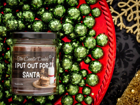 I Put Out For Santa Holiday Candle - Funny Chocolate Chip Cookie Scented Candle - Funny Holiday Candle for Christmas, New Years - Long Burn Time, Holiday Fragrance, Hand Poured in USA - 6oz