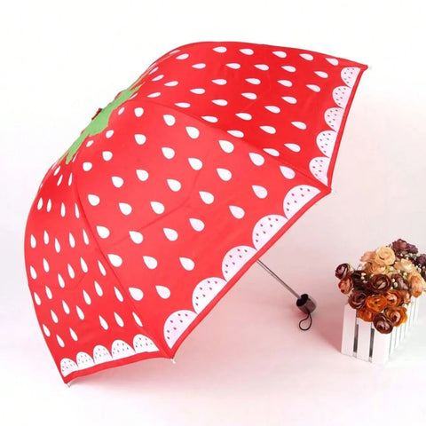 Cute Strawberry Children's Umbrella