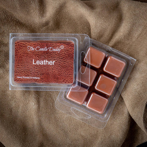 Leather Scented Melt- Maximum Scent Wax Cubes/Melts- 1 Pack -2 Ounces- 6 Cubes
