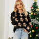 Loose Fit Christmas Sweater with Jacquard Deer Design | NCS