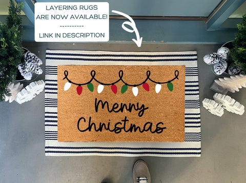 Christmas Lights Outdoor Doormat, Merry Christmas