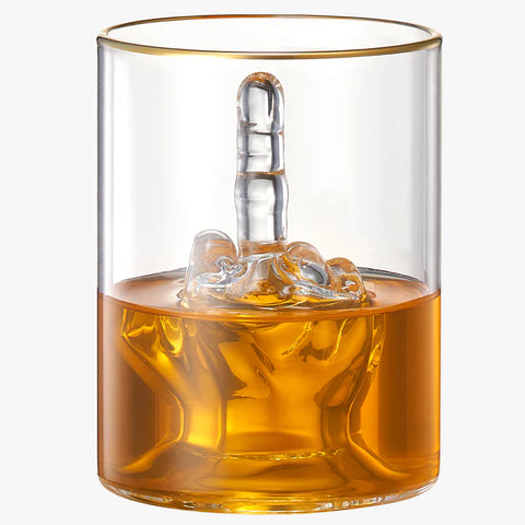 Middle Finger Gifts Whiskey Glass