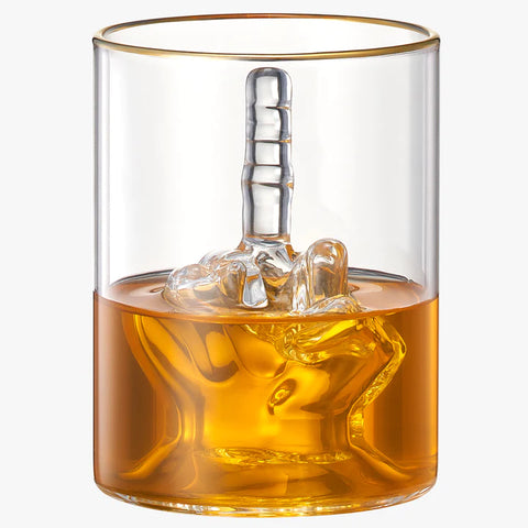 Middle Finger Gifts Whiskey Glass