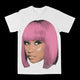 Nicki Minaj "Big Face Pink Hair" Graphic Tee