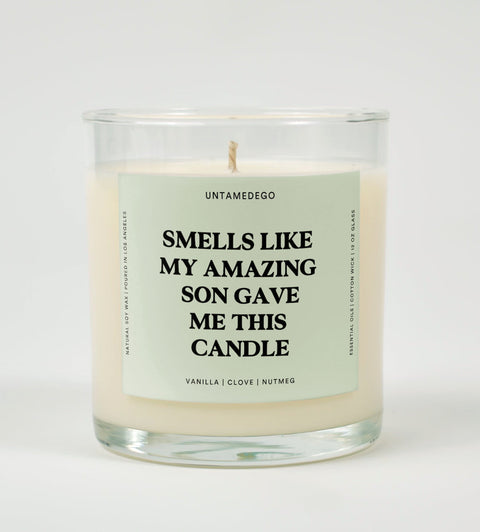 Smells Like My Amazing Son Gave Me This Candle Glass Candle