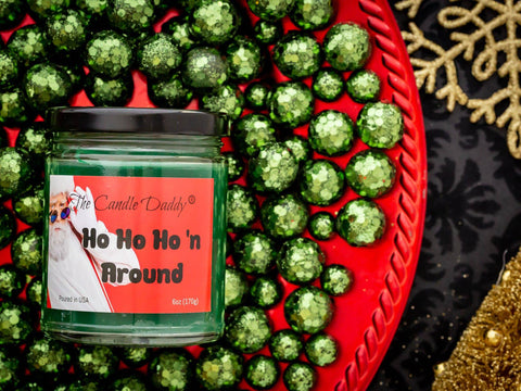 Ho Ho Ho'n Around Holiday Candle - Funny Apple Maple Bourbon Scented Candle - Funny Holiday Candle for Christmas, New Years - Long Burn Time, Holiday Fragrance, Hand Poured in USA - 6oz