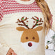 Reindeer Sequin Embroidered Ugly Christmas Sweater | NCS