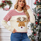 Reindeer Sequin Embroidered Ugly Christmas Sweater | NCS