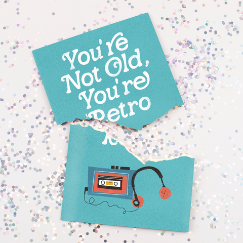 Retro Birthday With Glitter