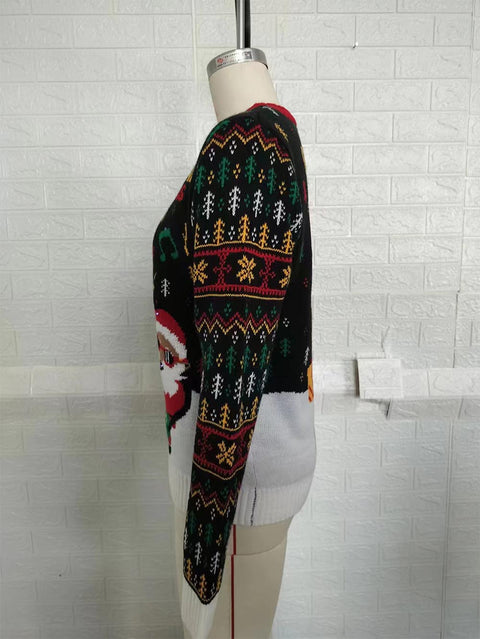 Rock and Roll Santa Ugly Christmas Sweater with Lights | NCS