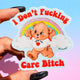 I Don’t Fucking Care – Retro Bear Glitter Vinyl Sticker
