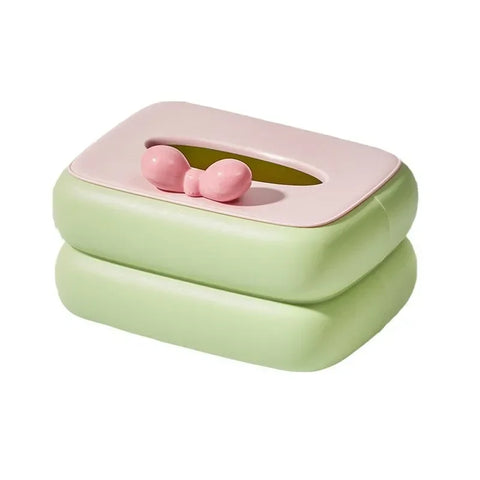 Cute Pink Bow Tissue Box
