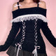 Coquette Off Shoulder Ribbon Sweater