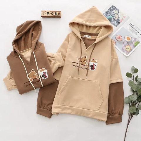 Boba Tea Teddy Bear Hoodie