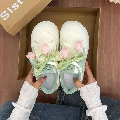 Kawaii Pastel Sweet Tulips Sneakers