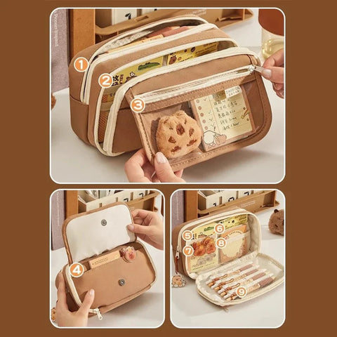 Cute Capybara Buddies Backpack With Pencil Case