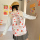 Pastel Strawberry Print Backpacks