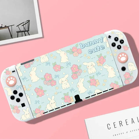Kawaii Spring Bunny Meadow Switch Case NS/OLED/NS2