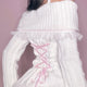 Coquette Off Shoulder Ribbon Sweater