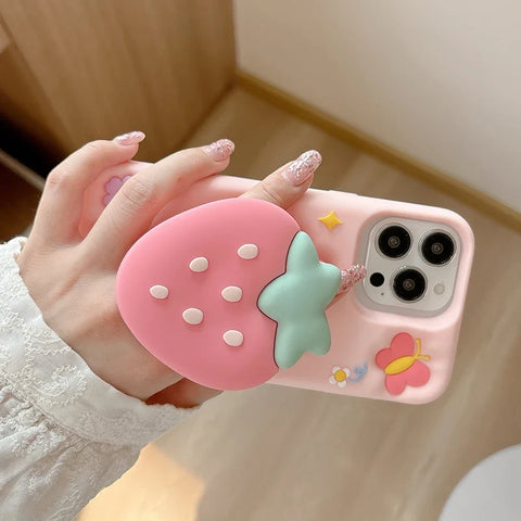 Sweet Strawberry Butterfly iPhone Case