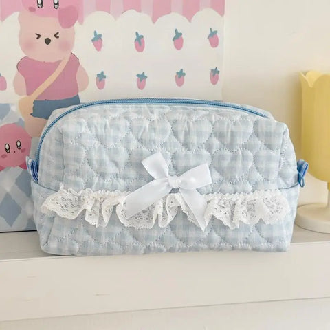 Gingham & Lace Pencil Case