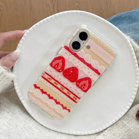 Strawberries & Cream Cake Samsung Phone Case