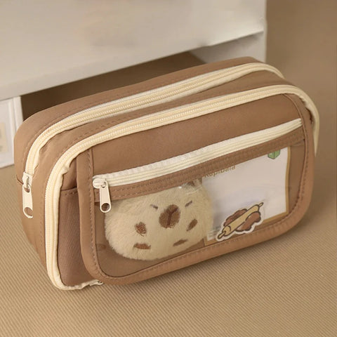 Cute Capybara Buddies Backpack With Pencil Case