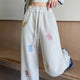 Kawaii Bear Embroidered Drawstring Pants
