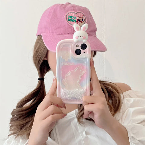 Pink Bunny Pearl Quicksand Case