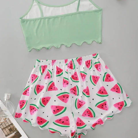 Watermelon Crop Top Pajamas